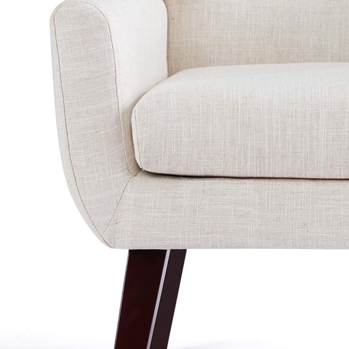 HUIMO Button-Tufted Accent Chairs Set of 2,Upholstered Reading Living Room Chair,Mid Century Modern Chair with Linen Fabric, Club Chair,Comfy Arm Chairs for Living Room,Bedroom,Beige